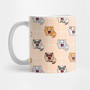 Cute yawning cats pattern Mug